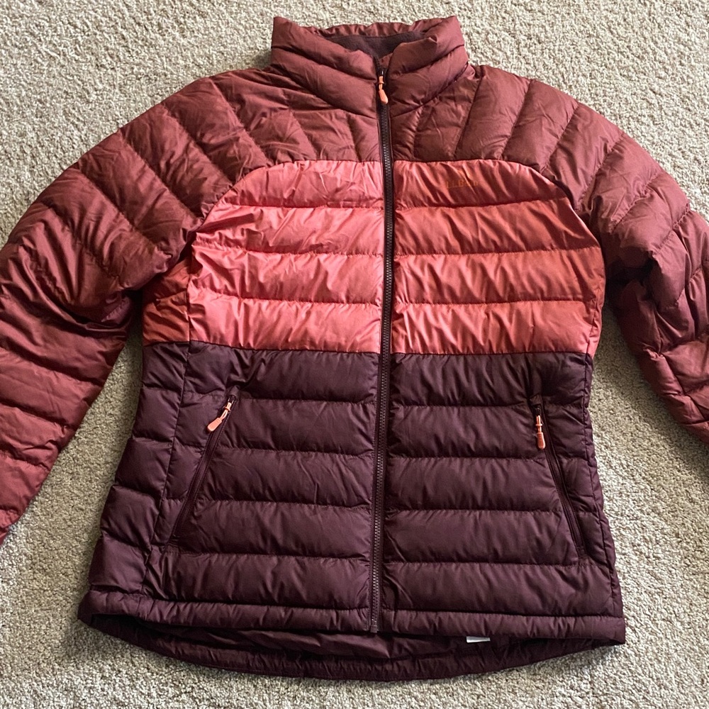 L.L. Bean Women's Burgundy and Pink Puffer Jacket